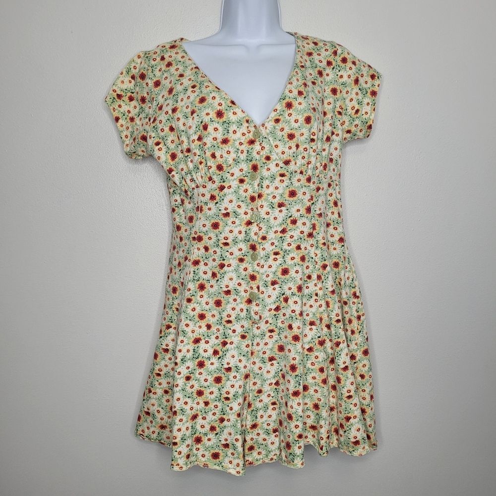 Vintage 90s Justin Allen ditsy floral corset tie back cute cottagecore romper L